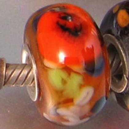 Handmade lamp work bead for Halloween