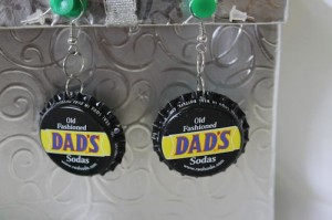 Old Fashioned Dads Sodas Upcycled Bottlecap Earrings by jolenemacinjax