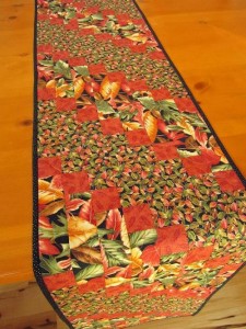 Fall Table Runner Handmade Leaves  by PatchworkMountain