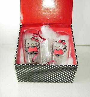 Hello Kitty hand painted glasses in a gift box by Handpainting888