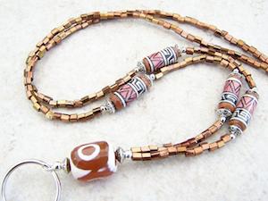 Badge Lanyard with Ceramic Beads by Eyewearglamour