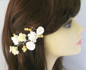 Carnation Headpiece converts into statement necklace by Tashasflowercreations
