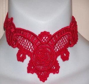 Choker red with or without beads by dutchkeeper