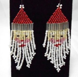 Santa Earrings by beadedart
