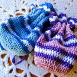 Blue and White Crochet Keepsake Pouch by TheYarnTale
