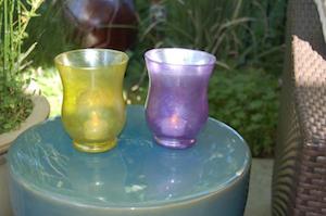CharleyWare Collection Hand Painted Glass Hurricanes by CharleyWare