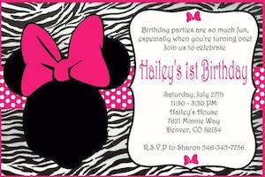 Pink Minnie Mouse Invitation by HHExpressions