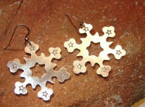 Sterling silver snowflake earrings