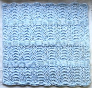 Baby Blue Hand Knit Recieving Blanket by iKnitQuiltSew