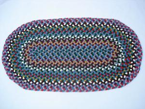 Handbraided Oval Wool Rug Bright Multi Colors 36 inches by 19 inches by loynd1959