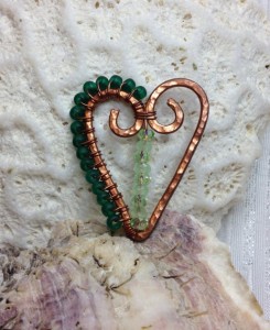 handmade wire wrapped heart