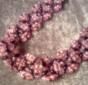 woven pink crystal bracelet