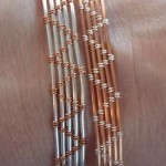Chevron Wire Wrapped cuff bracelets by EJGjewelry