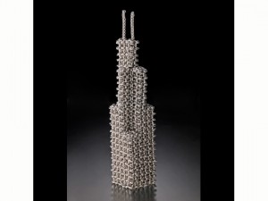 chainmaille sculpture tower