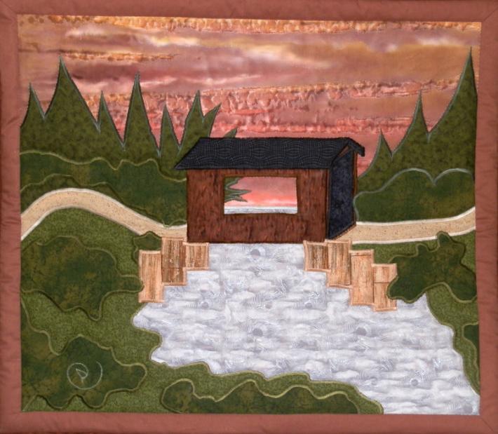 Paul's Covered Bridge quilted wall-hanging